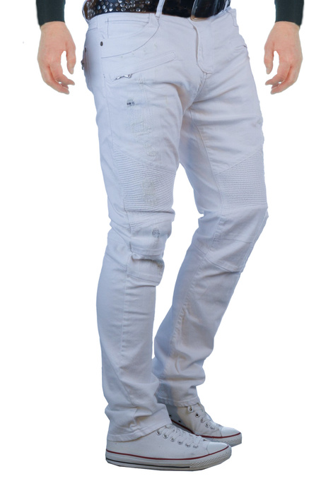 Pánské džínové kalhoty CIPO BAXX CD215 WHITE