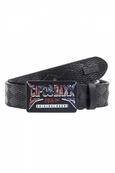 Pánský kožený pásek CIPO BAXX CG204 BLACK