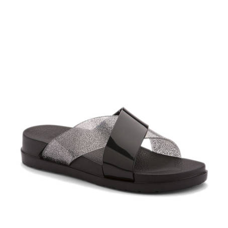 Pantofle COQUI NELA Black/Silver glitter