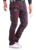 Pánské džínové kalhoty CIPO BAXX CD497 BURGUNDY