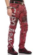 Pánské džínové kalhoty CIPO BAXX CD608 red