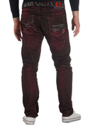Pánské džínové kalhoty CIPO BAXX CD497 BURGUNDY