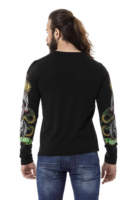 Pánské tričko s dlouhým rukávem CIPO BAXX CL514 Black