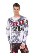 Pánské tričko s dlouhým rukávem CIPO BAXX CL486 White