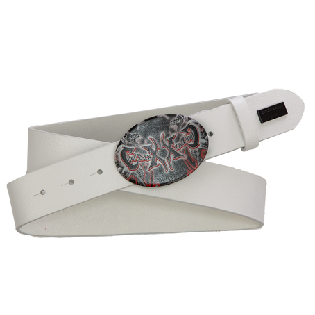 Pánský kožený pásek CIPO BAXX CG203 WHITE