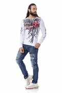 Pánské tričko s dlouhým rukávem CIPO BAXX CL522 White